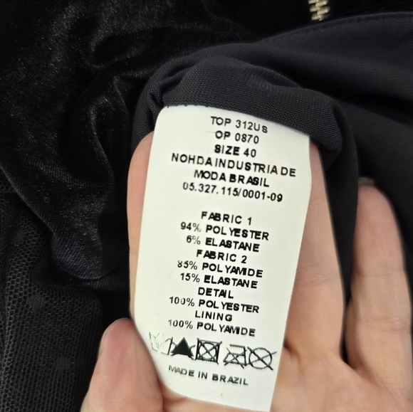 NWT PatBo Velvet Keyhole Long Sleeve Crop Top 8 - Picture 8 of 11